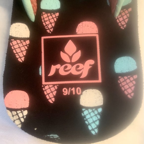 Reef Childs 'Ice Cream' Flip Flop Sandals Size 9/10 (Age 3 – 4 Yrs) - Picture 2 of 6